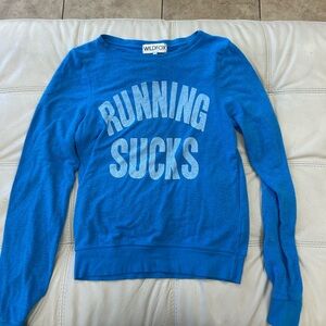 Wildfox “Running Sucks” Blue Long Sleeve Shirt